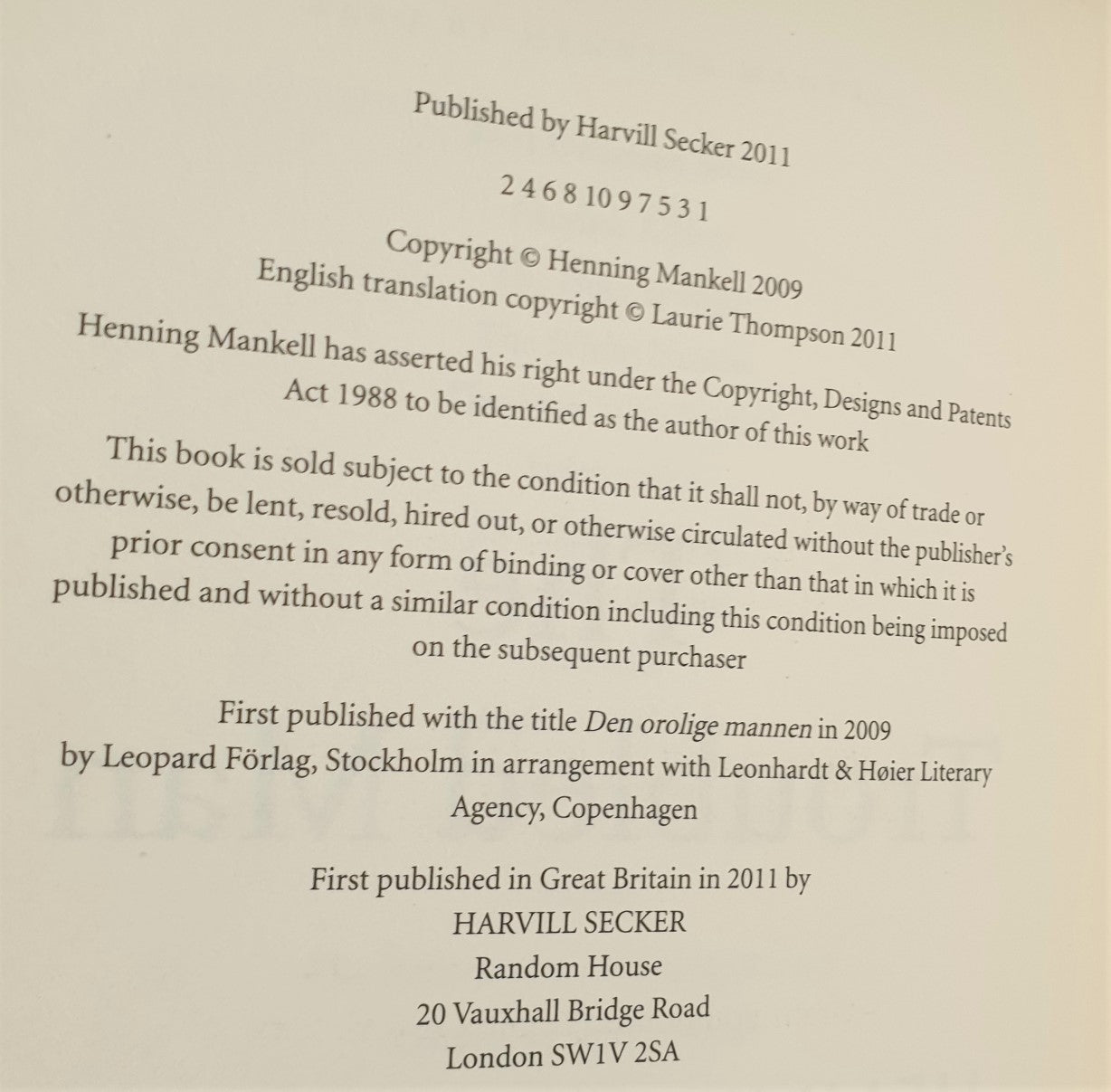 Mankell, Henning - The Troubled Man (Signed)