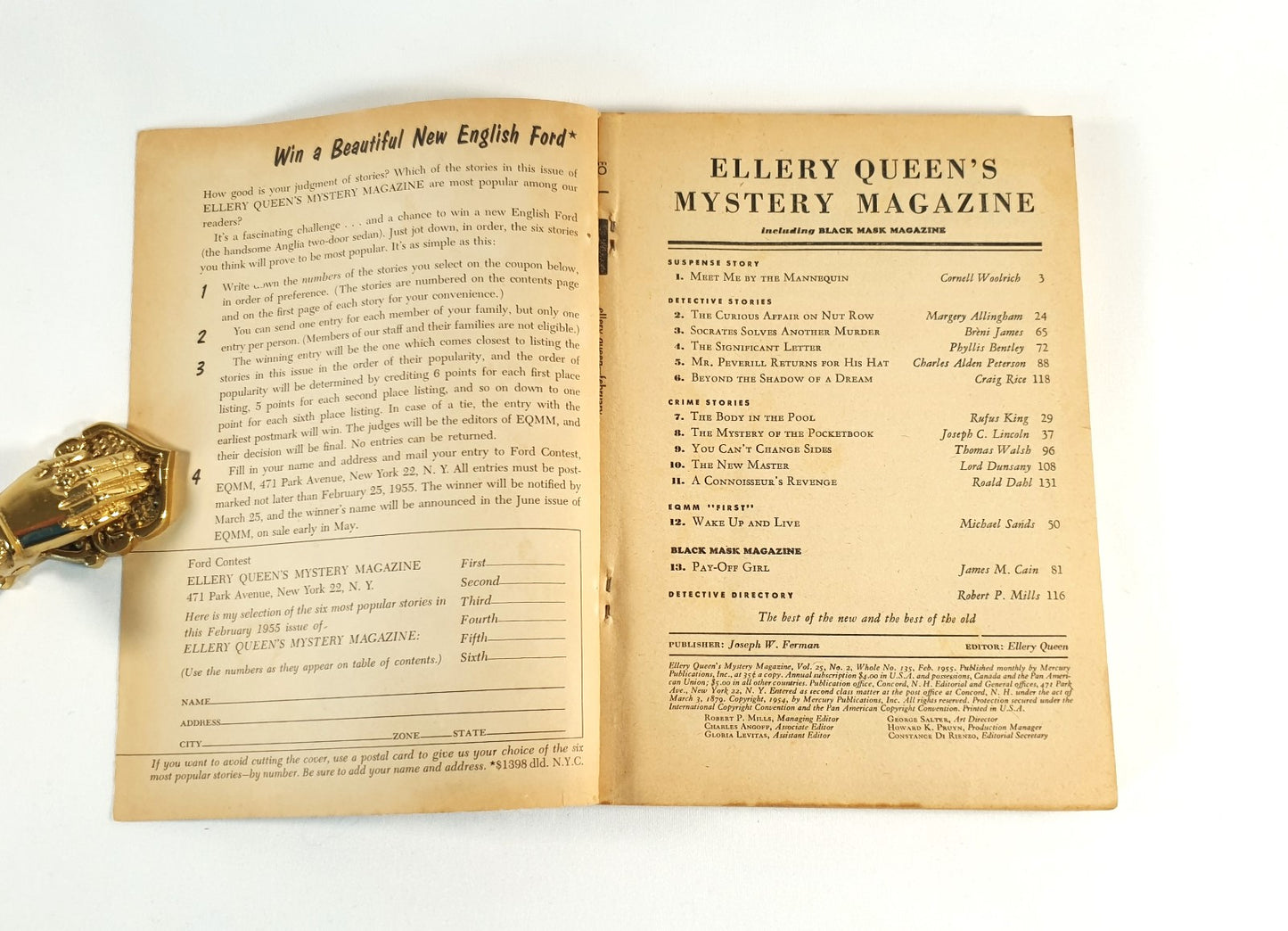 Queen, Ellery (Editor) - Ellery Queen's Mystery Magazine Vol.25, No. 135, Feb. 1955