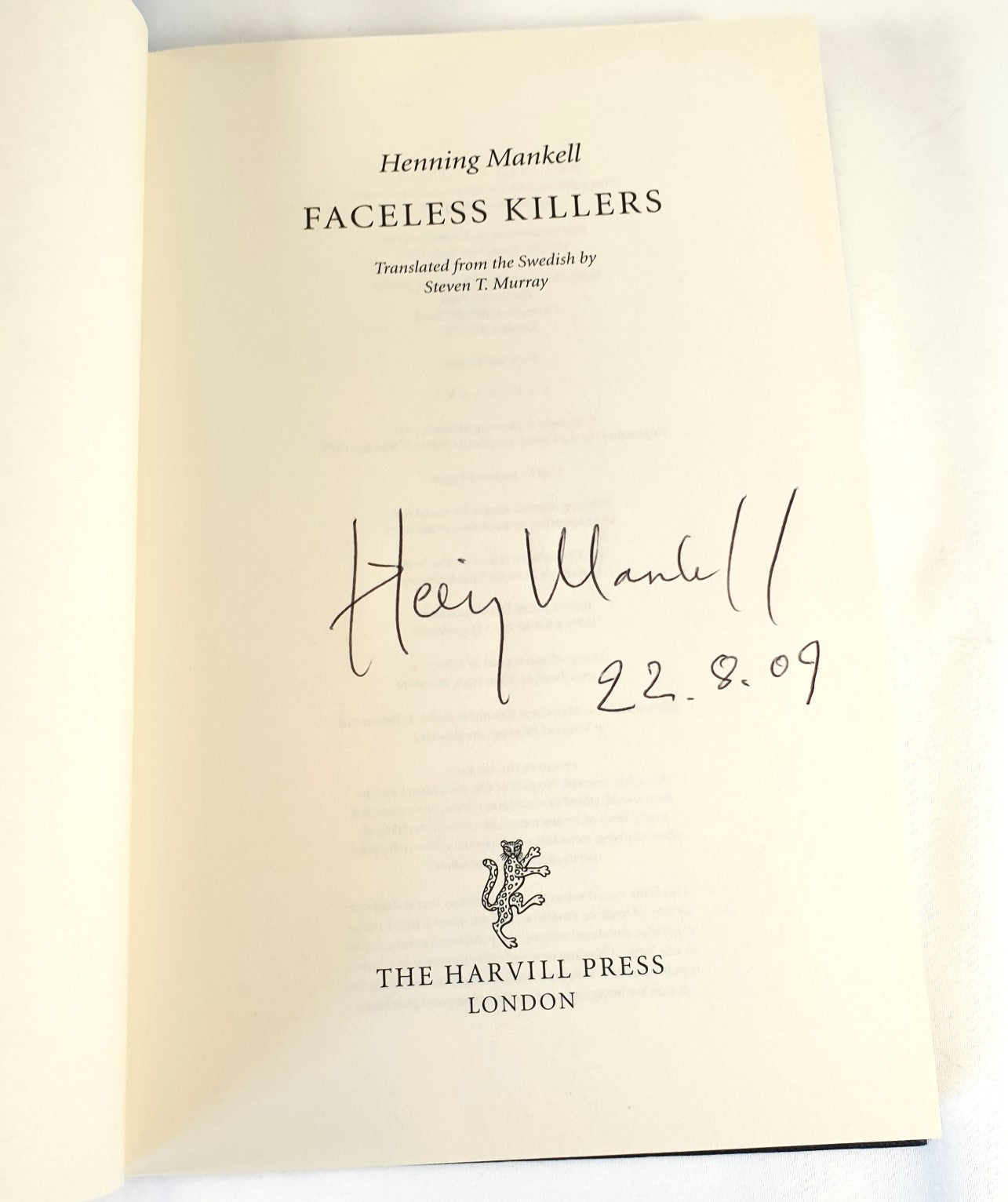 Mankell, Henning - Faceless Killers (Signed)