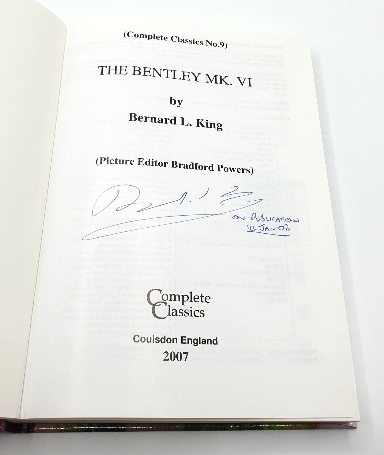 King, Bernard L. - 'Bentley Mk.VI' (Signed first ed.)