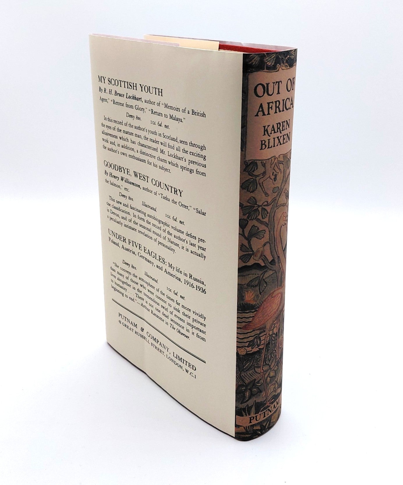 Blixen, Karen - 'Out of Africa' (First UK Ed. 1937)