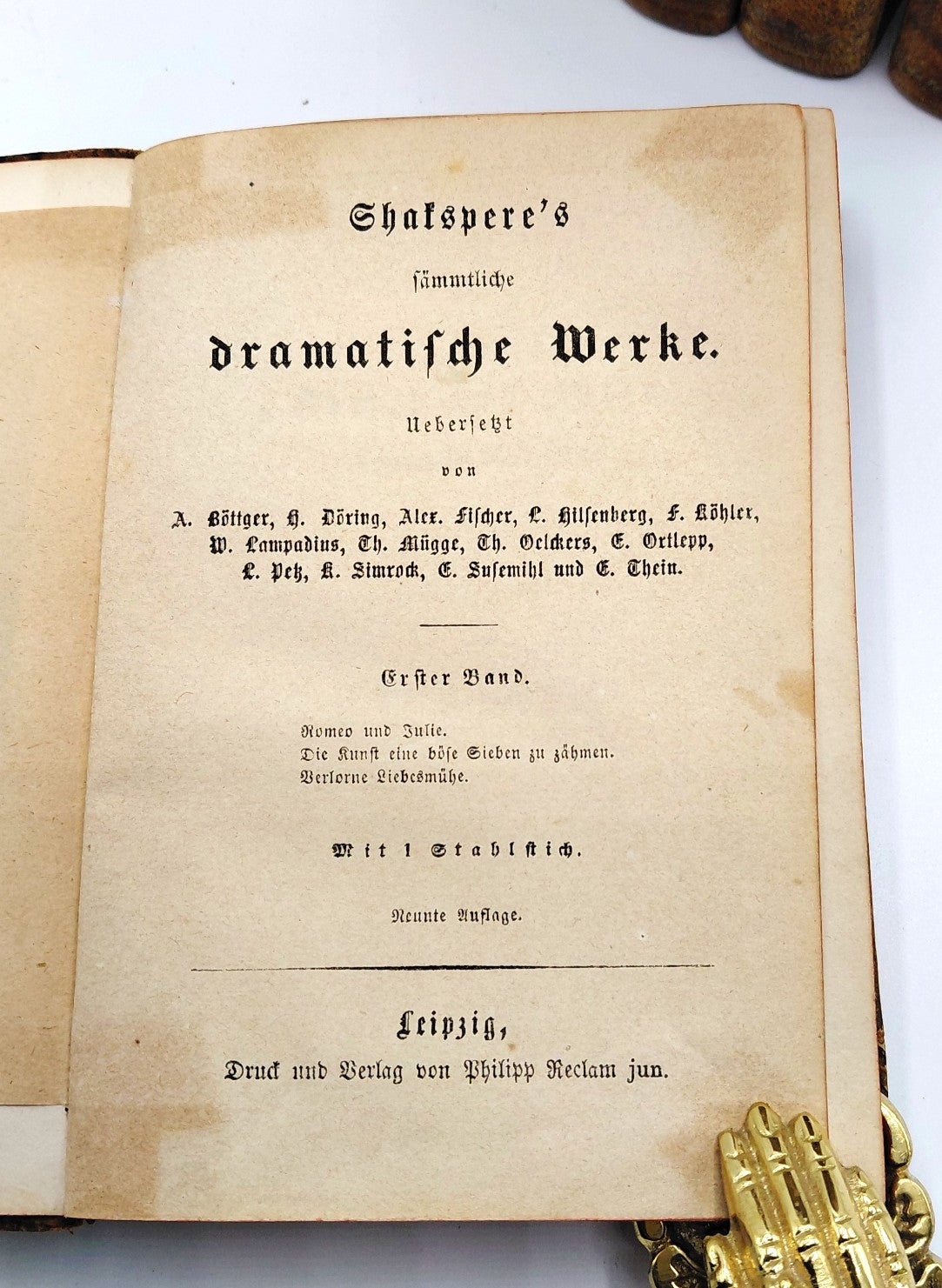 Shakespeare William - 'Shakspere's Sämtliche Dramatische Werke' (12 Bde. in 6 Büchern)