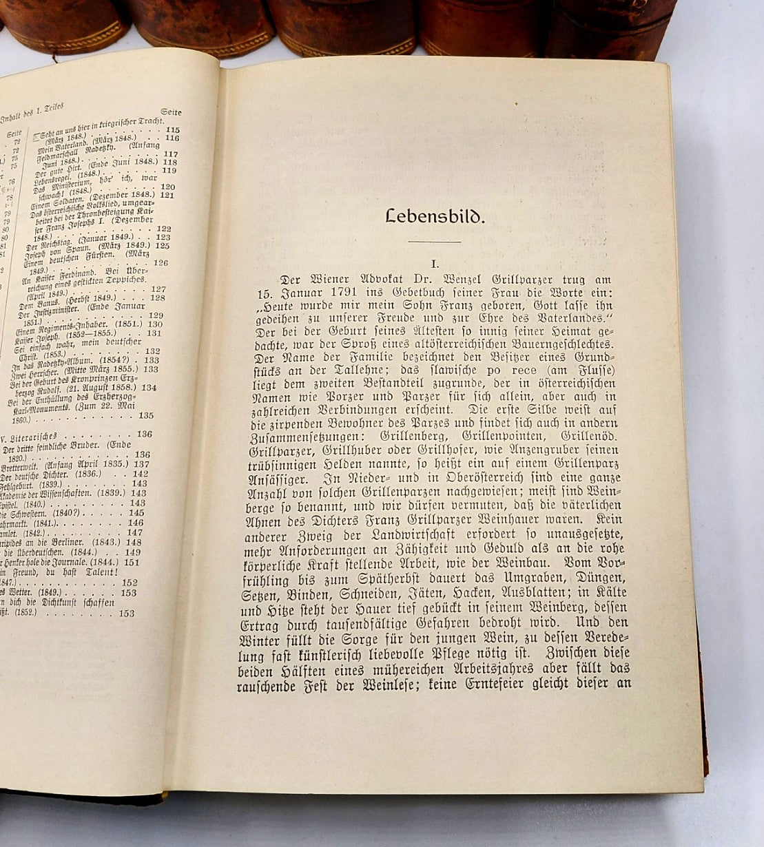 Grillparzer, Franz - 'Grillparzers Werke' (in 16 Teilen in 7 Büchern)
